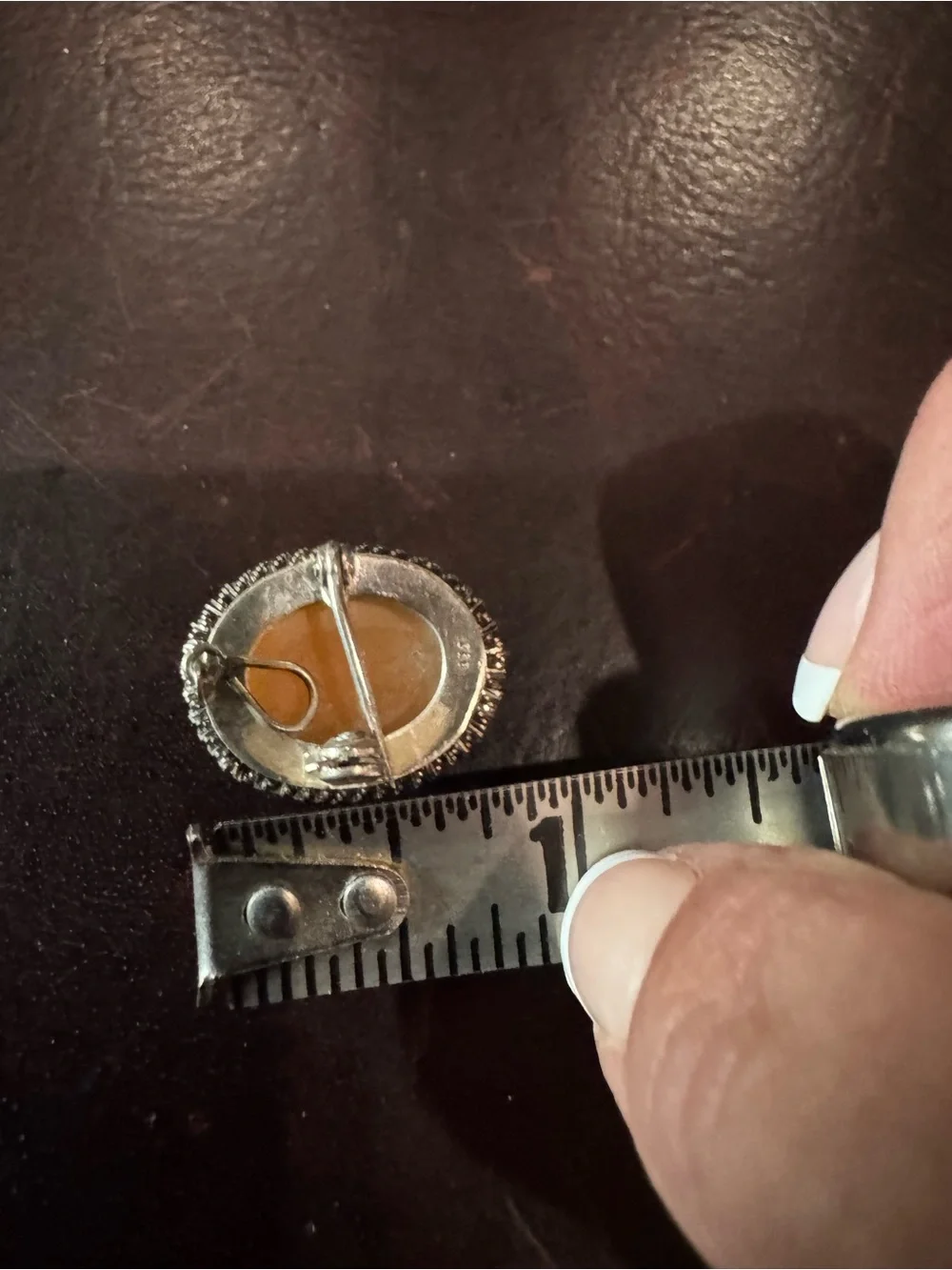 Sterling silver cameo pin